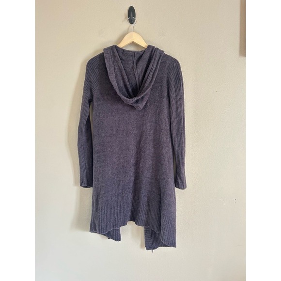 BAREFOOT DREAMS CozyChic Lite Small  Hooded Long Lilac  Open Front Cardigan - Picture 2 of 4